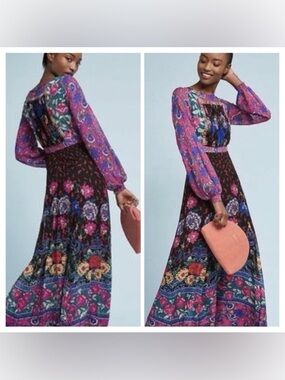 Anthropologie Moulinette Soeurs Floral Boho Cottagecore Maxi Dress